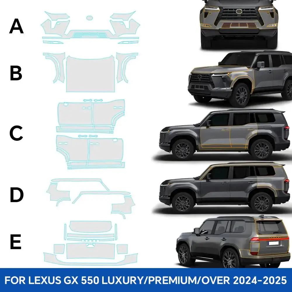 

For Lexus GX 550 Luxury Premium Over 2024 2025 TPU Paint Protection Film Self-Healing Clear Pre-cut PPF Anti-Scratch Resistant