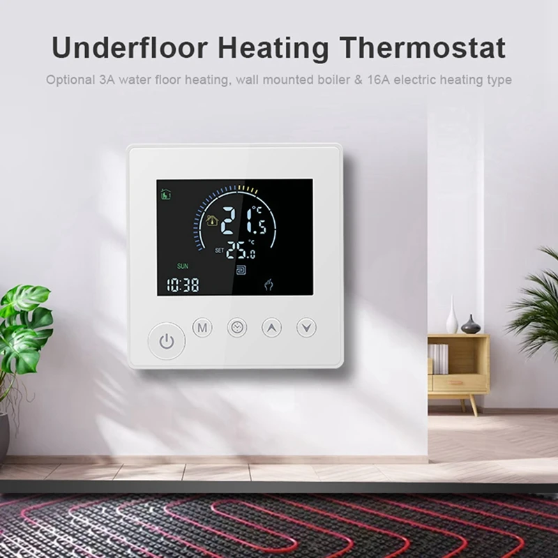 TUYA Thermostat Temperature Controller Water Electric Floor Heating TRV Digital LCD Display Wall Mounted