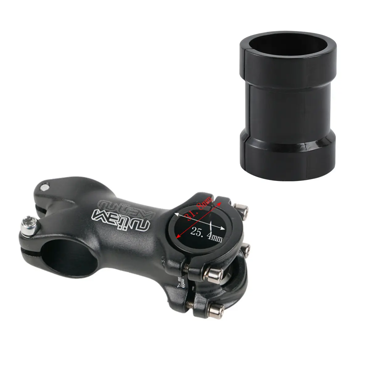 

Black Handlebar Pipe Rod Sleeve Clamp 31.8 to 25. Tube Reducer Cover Adapter Accessories for Mountain Road Commuter Fixed