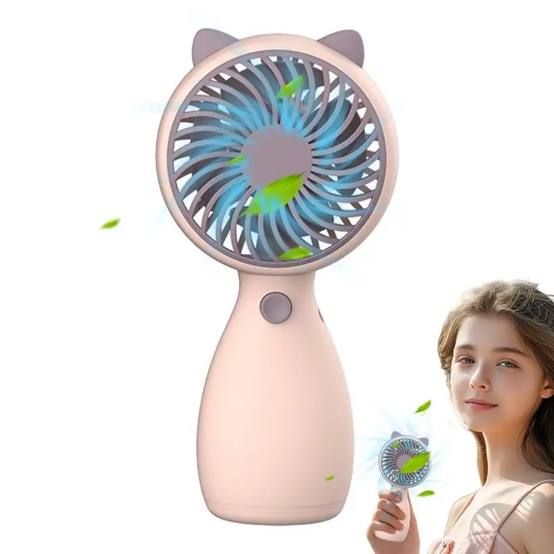 

Handheld Fan Safe Odorless Exquisite Hand Held Fan Portable Battery Powered Convenient Rechargeable Small Fan With Non-Slip