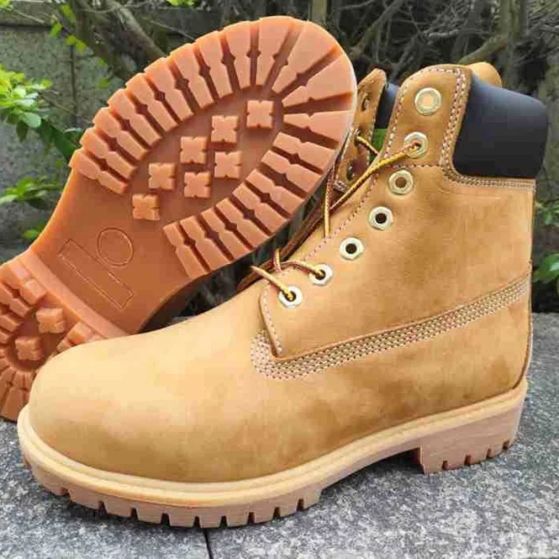 Handmade Genuine Leather Motorcycle Boots British Retro Men Women Outdoor Hiking Work Shoes Non-slip Desert Boots view 5