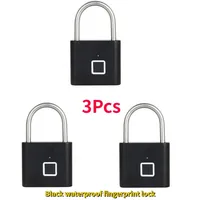 1Pcs/3Pcs Fingerprint Lock Keyless Waterproof Anti-theft Smart Lock Zinc Alloy Smart Security Electronic Door Cabinet Lock