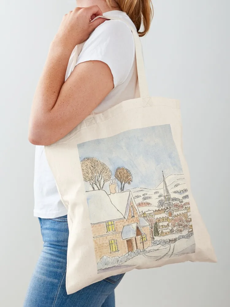 A winter scene Tote Bag bags luxury women Cloth bags shopper bag woman Candy bags