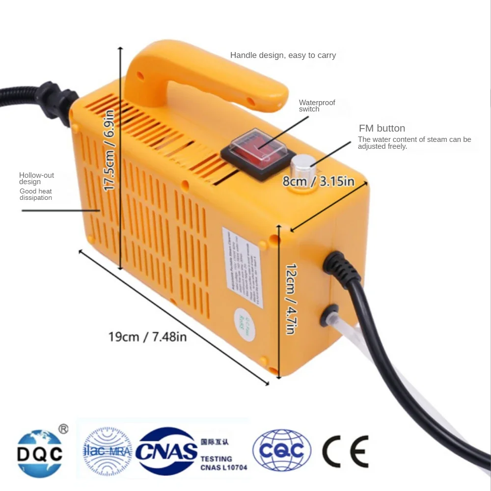 เครื่องทําความสะอาดไอน้ํา 2600W เครื่องดูดควันในครัวอุณหภูมิสูงพร้อม 115 °   เครื่องปรับอากาศที่มีประสิทธิภาพสําหรับเครื่องใช้ในครัวเรือน