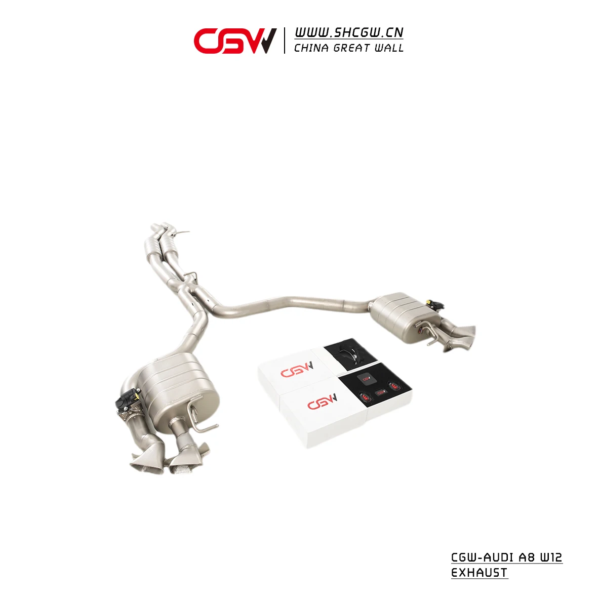Active Sound 304 Stainless Steel Exhaust Pipes Catback System for  A8 D4 W12 3.0T 2010-2017 Electric Valves Escape