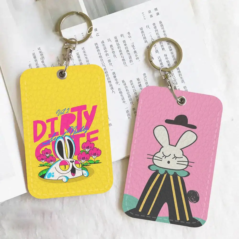 

1 шт. красочный держатель для карт в виде милого кролика, подходит для банковских карт, проездных на метро и автобус, кошельков, бейджей, брелоков