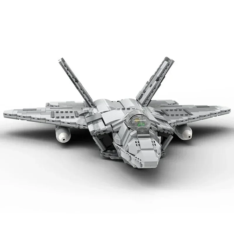 MOC 빌딩 브릭, F-22 랩터 파이터, 1:34 기술, 모듈식 블록 선물, 어린이용 장난감, DIY 세트 조립