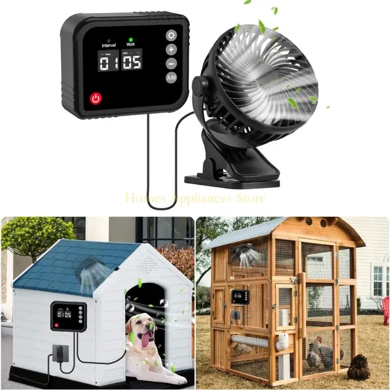 D0AB مروحة الدفيئة 360 الدورية مروحة العادم أداة تهوية المنزل جهاز تهوية الدواجن للدفيئة النوم سقيفة الفناء