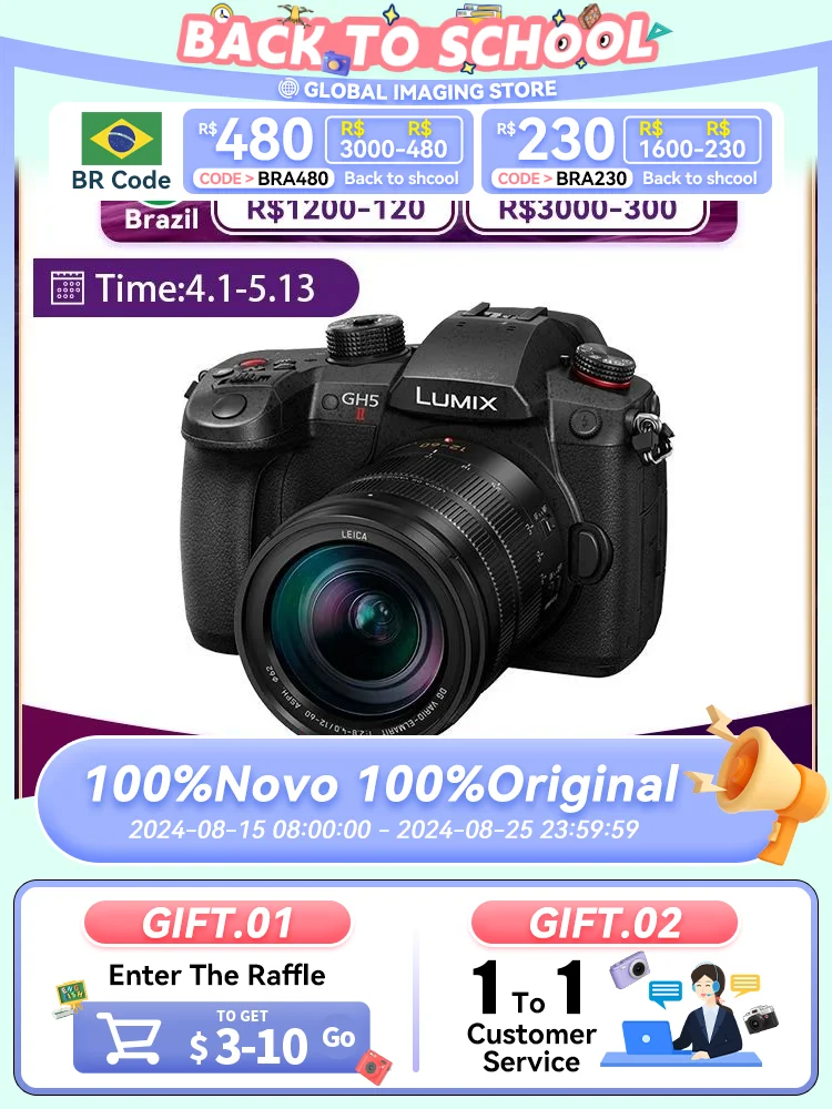 Panasonic GH5M2 M43 Mirrorless Digital Camera 20.3MP Vlog Professional Video 4K 60P Only Body V-LogL Pre-installed DC-GH5M2GK