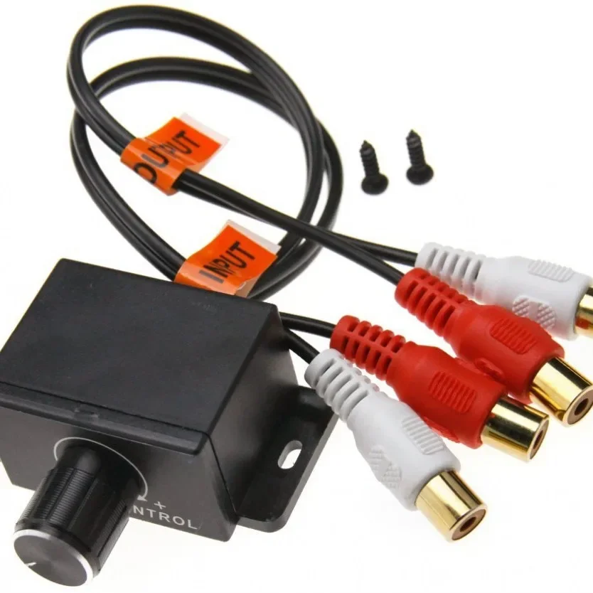 Automotive Power Amplifier Volume Regulator Potentiometer with RCA Female Input/Output And 2 RCA Male/Female for Vehicle