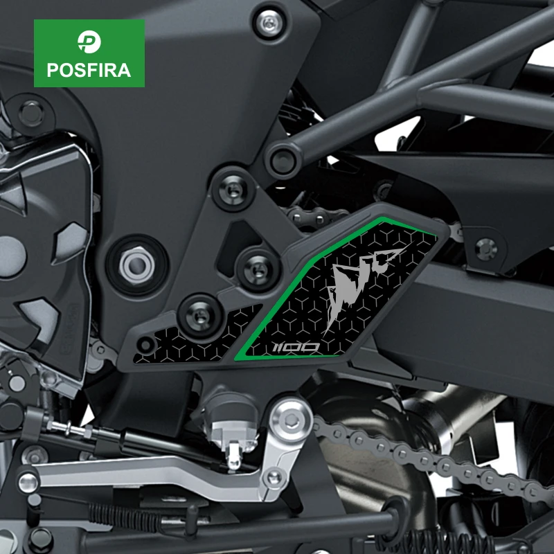 

POSFIRA мотоциклетная подставка для ног, наклейки на панель, виниловая наклейка для Kawasaki Versys 1100 SE 2021, подставка для ног, украшения, аксессуары