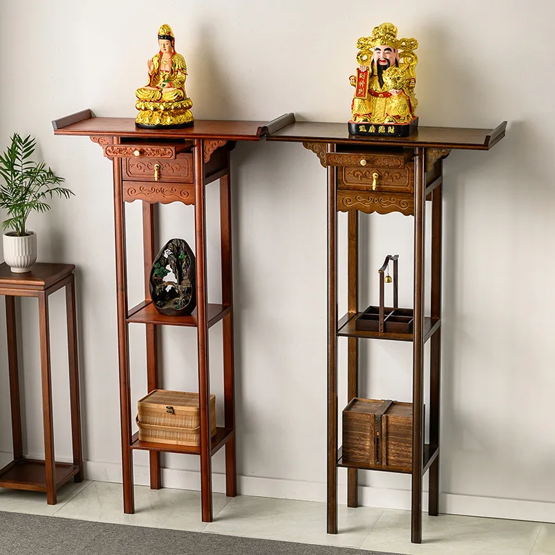 DSA Chinese shrine offering table Buddhist shrine household economy shrine Buddha statue Guan Gong offering table Bodhisattva