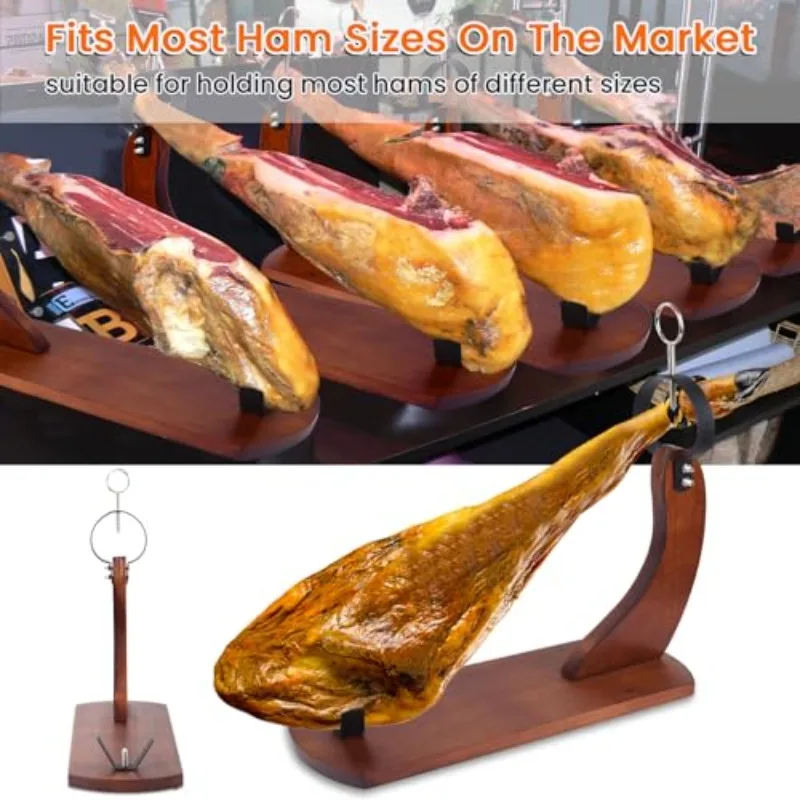 Professional Wooden Jamonero Ham Stand Holder Carving Rack Spanish Iberico Serrano Prosciutto Non Slip Base Kitchen Accessories
