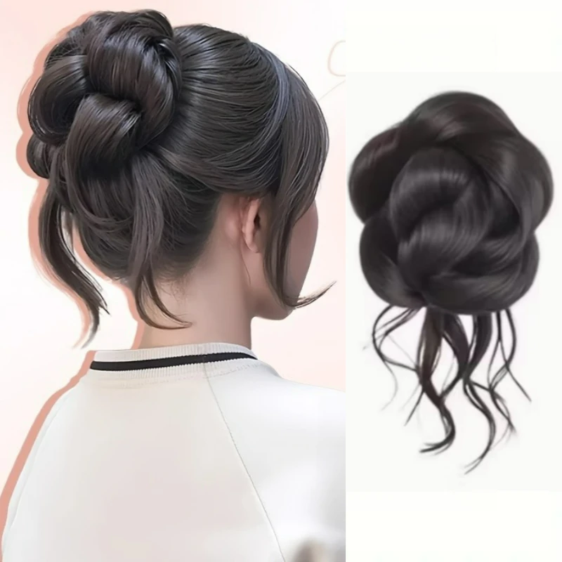 Fluffy Curly Synthetic Claw Clip Ponytail Hair Extensions With Grab Clip Messy Simulation Flower Chignon Ponytail Hair for Daily