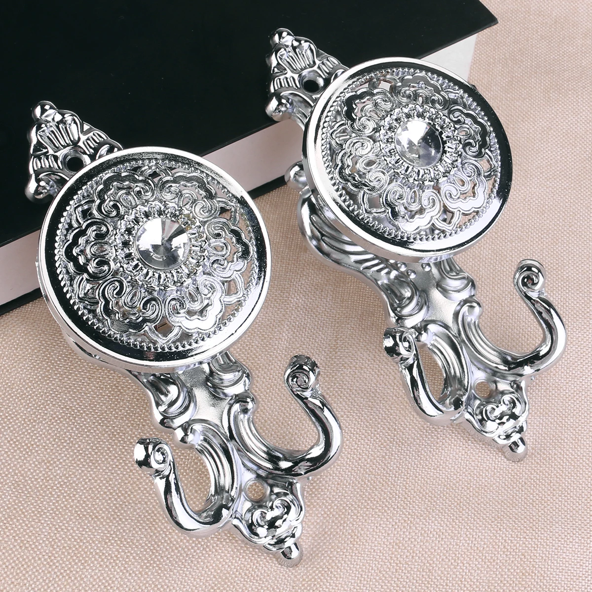 

Silver Zinc Magnesium Alloy Curtain Holdbacks 16x4cm Decorative Hooks Elegance Any Room Classic Styling Timeless