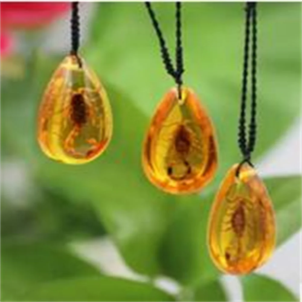 New  scorpion king necklace real insect specimen pendants creative true man ornaments children gifts