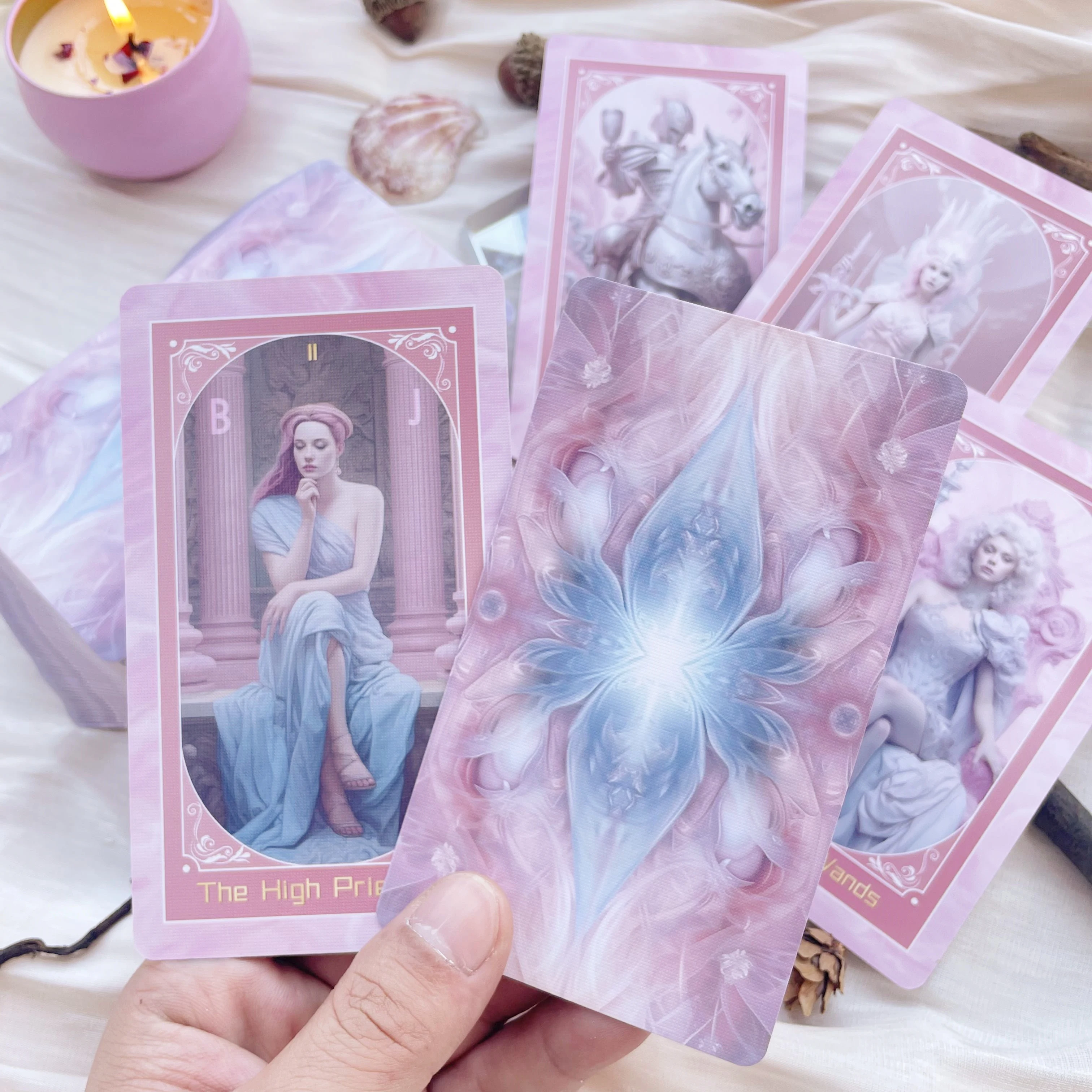 Genuine New Professional Divination Deck Pink Love Tarot Spanish 78 Beginners 12x7cm High Quality