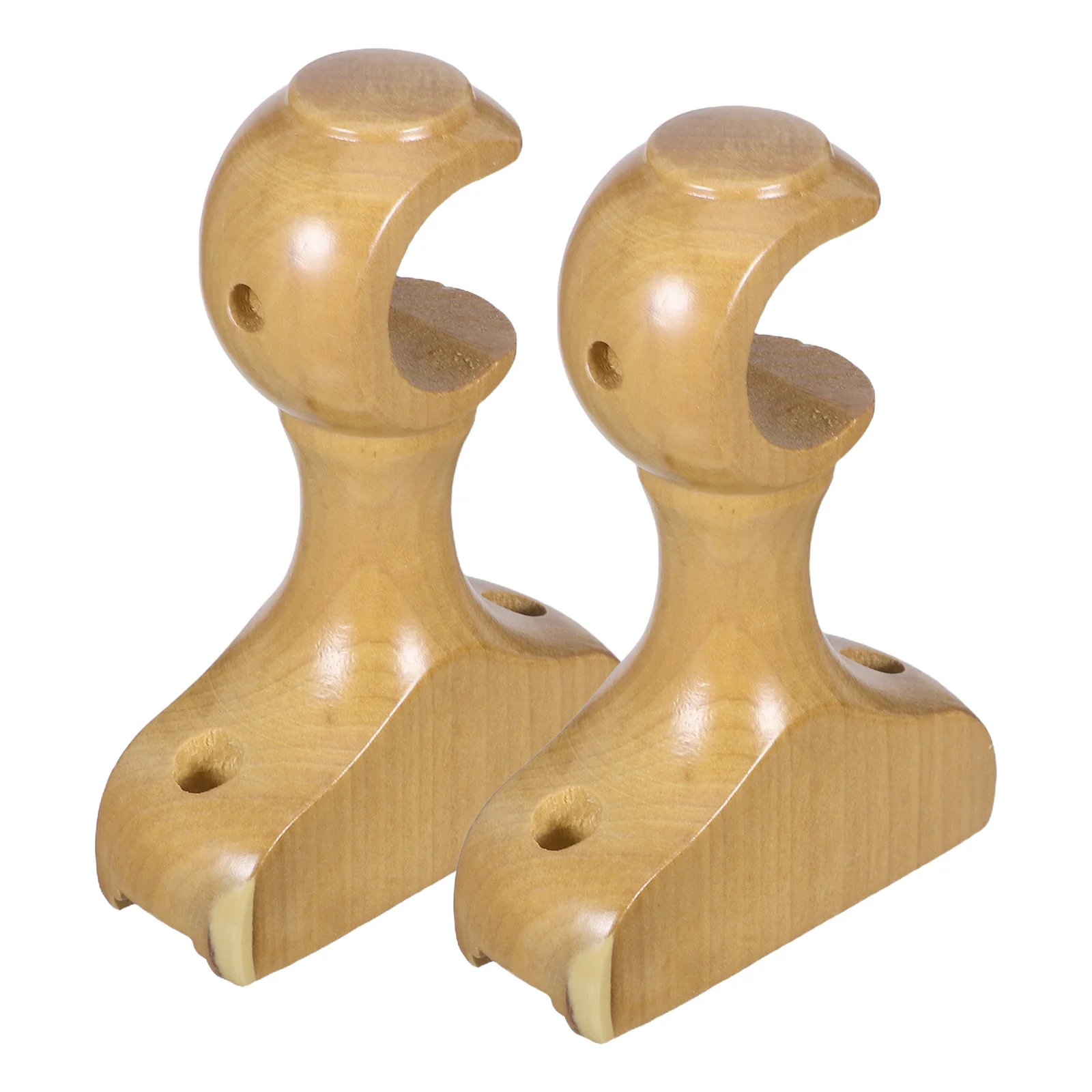

2Pcs Stylish Wood Curtain Rod Brackets Flexible Base Options DIY Friendly Home Decoration Curtain Rod Bracket Window Pole Hook