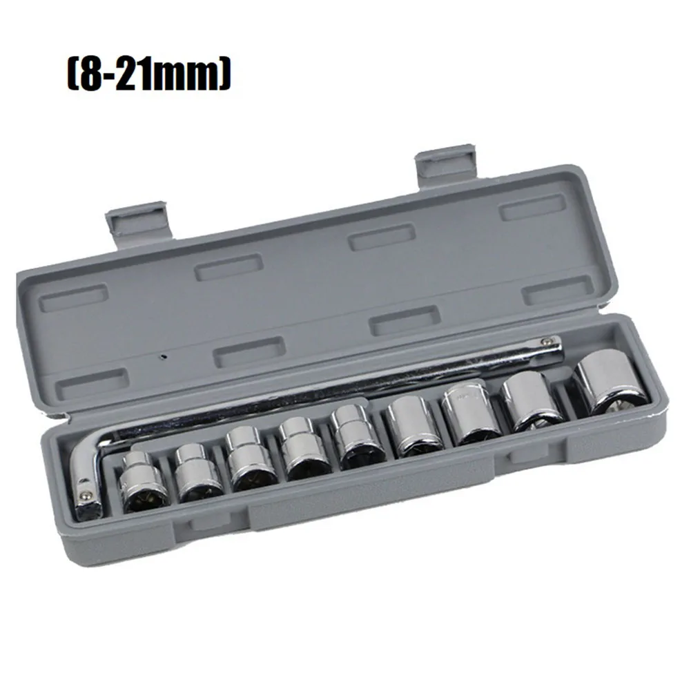 

10PCS Socket Wrench Kit 36mm Length 220*40mm Wrench Car Motorcycle Repair Tools Hex Combination Set For Home Repairing