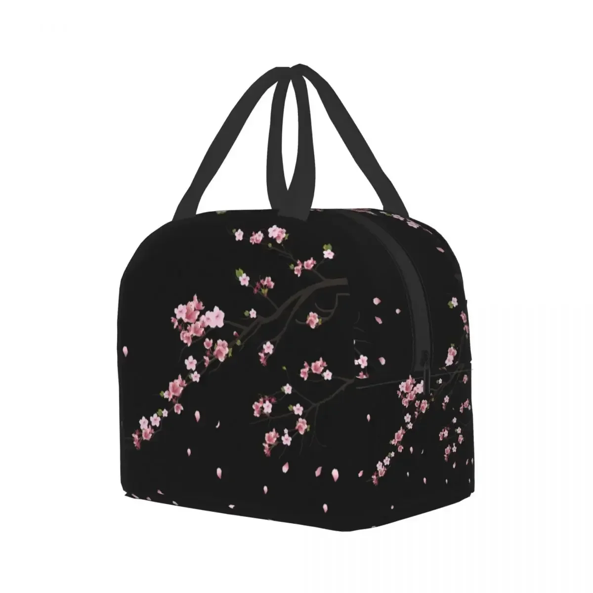 Japanese Sakura Branch Insulated Lunch Bag for Women Portable Waterproof Flower Floral Cherry Blossom Cooler Thermal Bento Box