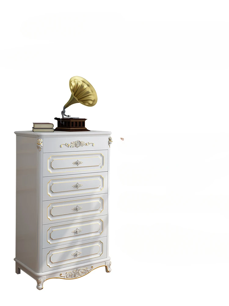 European style five bucket cabinet, eight bucket cabinet with makeup mirror, storage cabinet, bedroom, solid wood drawer cabinet