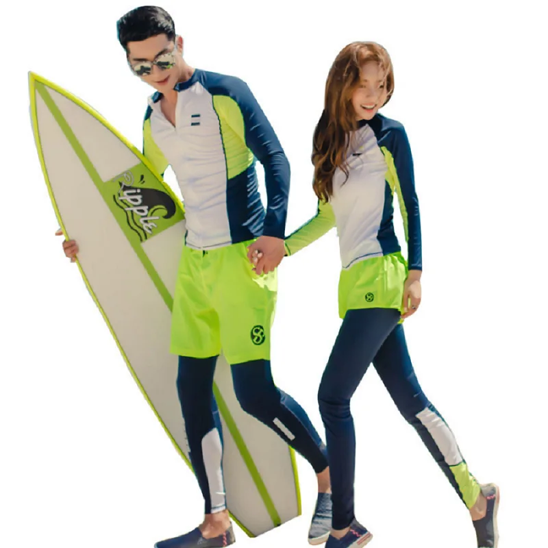 Four Seasons Men and Women Couple Suit Diving Suit Swimsuit Long-sleeved Split Sunscreen Jellyfish Suit Surfing Snorkeling Suit