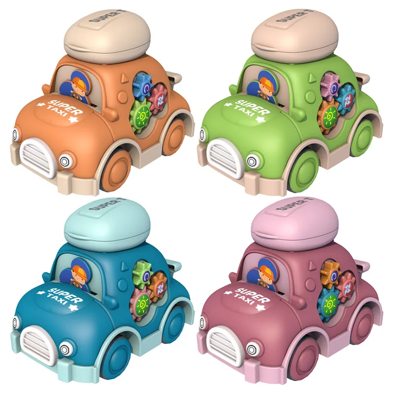 Coche de inercia de dibujos animados creativos para niños, coche de juguete multifuncional, regalo de Navidad