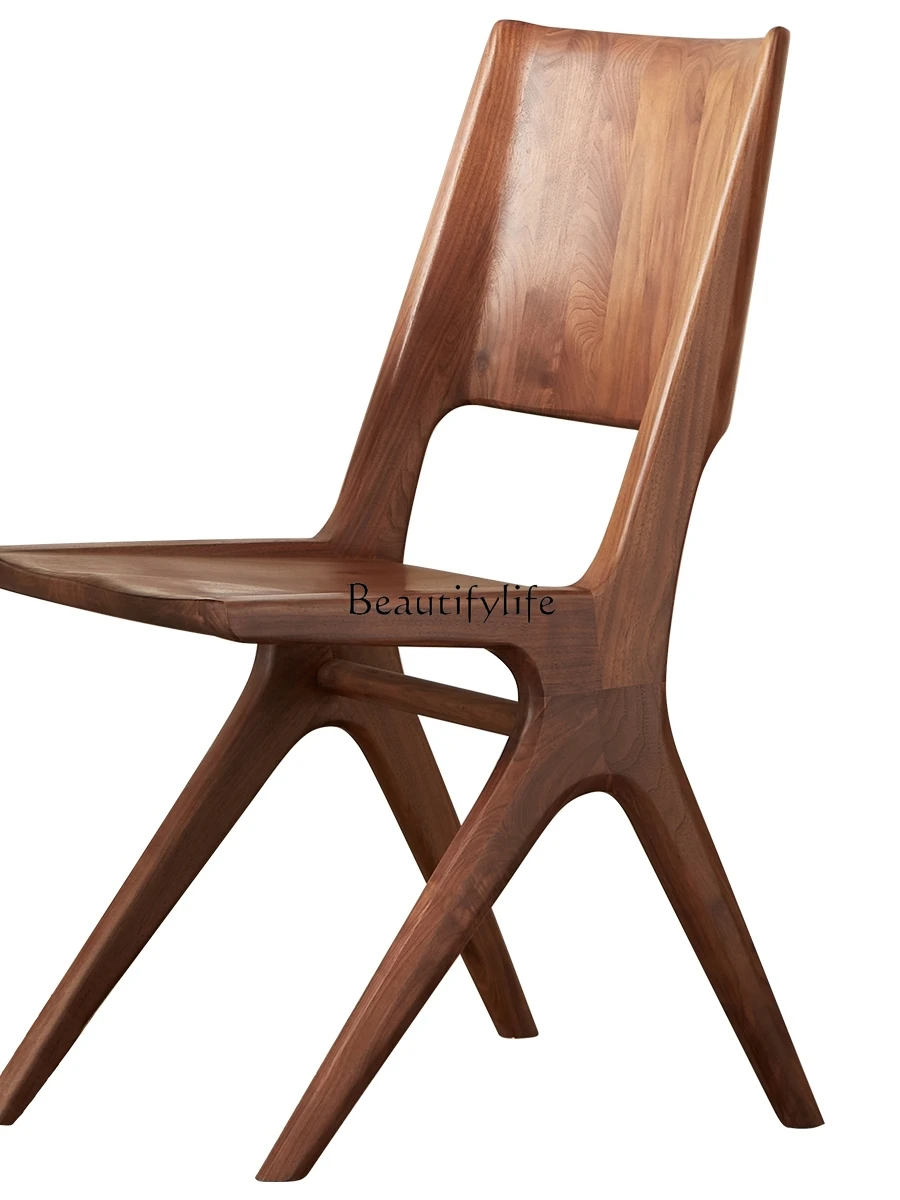 

North American Black Walnut Wooden Dining Chair Modern Minimalist Solid Wood Japanese Home Backrest Study Chair