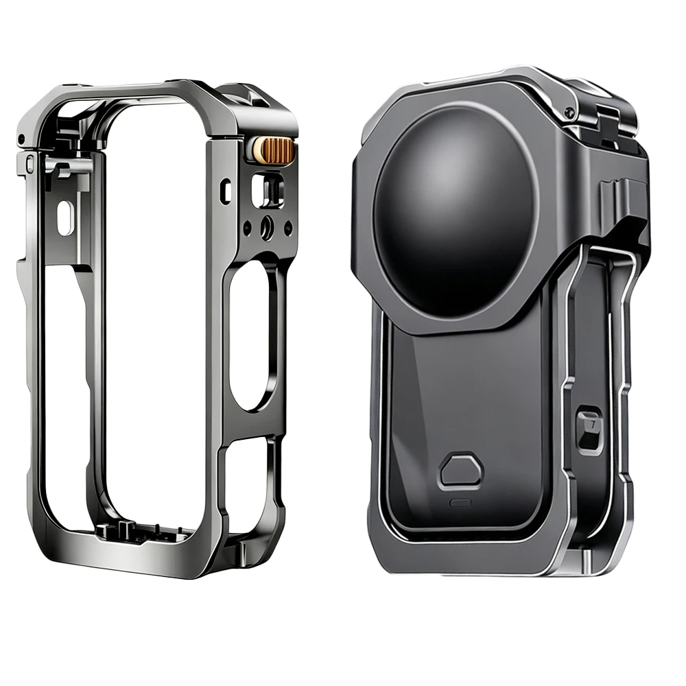 aluminum-alloy-cage-for-insta360-x6-with-silicone-lens-cover-cold-shoe-mount-quick-release-for-action-camera-accessory