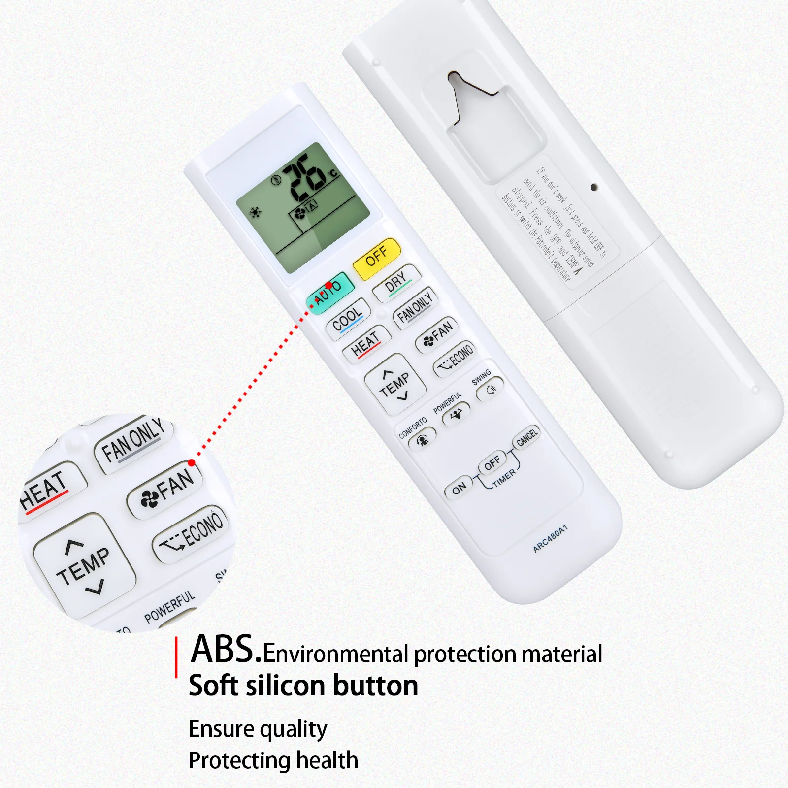 جهاز تحكم عن بعد بديل لمكيف هواء دايكن ، وحدة تحكم ، ARC480A11 ، ARC480A1 ، ARC480A13