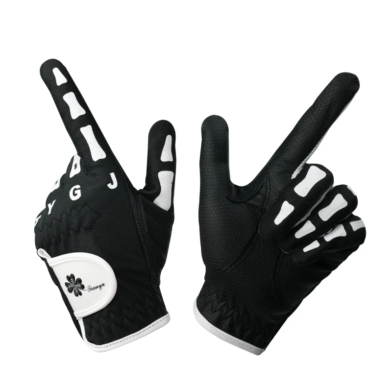 Nuevos guantes de golf para mujer, edición coreana con patrón de hueso, transpirables, resistentes al desgaste, antideslizantes, cómodos guantes deportivos para