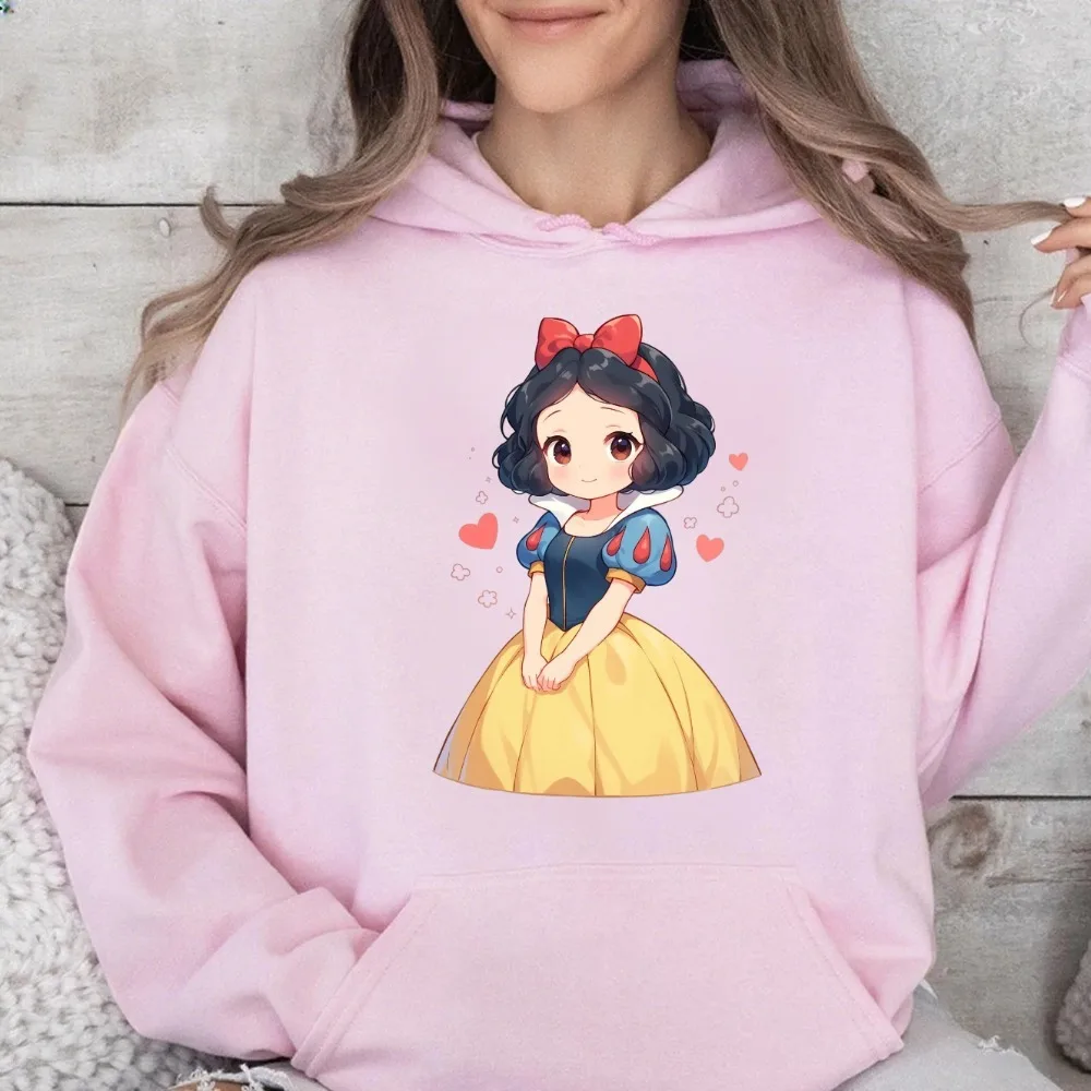 

Disney Parent-child Outfits: Disney Snow White Cartoon Girls' Autumn and Winter Casual Multi-color Optional Hooded Sweatshirts