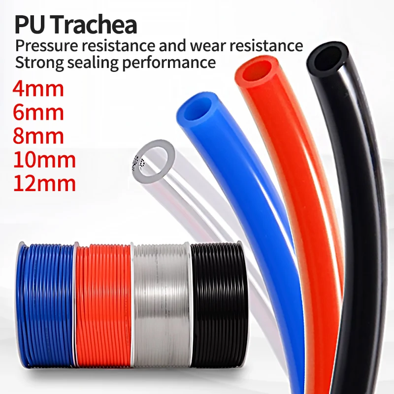 

10M/20M/50M/100M Air Component Hose Polyurethane Tubing 4mm 6mm 8mm 10mm 12mm Pipe Line Hose Pneumatic Tube for Compressor