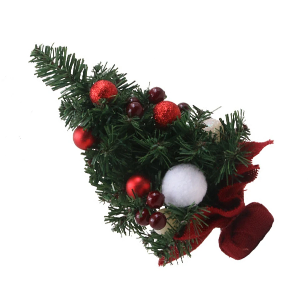 

1pc Mini Christmas Tree Simulation Small Desktop Faux Tree For Party Decor Window Table Home Festival Decoration Pvc Material