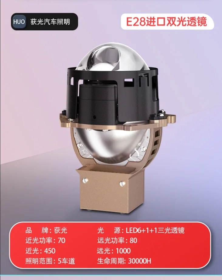 New E28 Car's Integrated LED Dual Lens Laser Headlight with High and Low Beam, 3-inch Strong Focus Direct Beam Universal Model