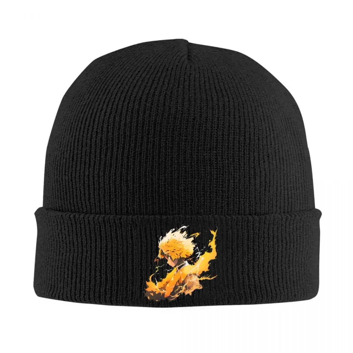 Zenitsu Demon Slayers Hat Autumn Winter Beanies Warm Japanese Anime Nezuko Caps Unisex Acrylic Knitted Hat