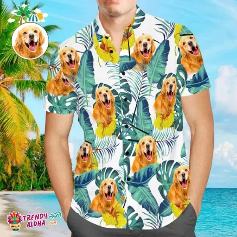 

Модная гавайская рубашка Aloha на заказ, пляжные рубашки, блузка, летние рубашки с короткими рукавами и кокосовыми пальмами на пуговицах