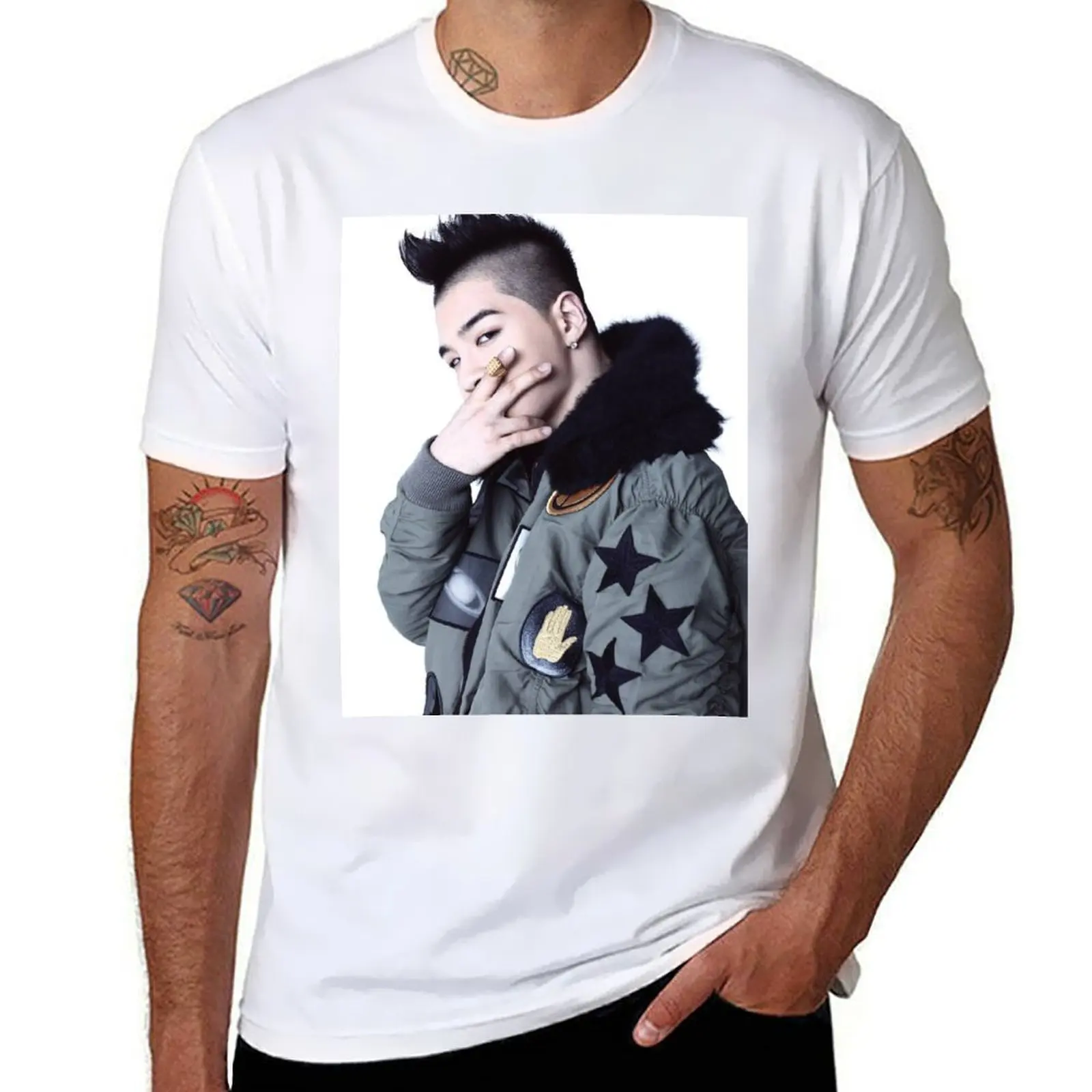 

big bang taeyang T-Shirt t shirts for man cotton funny men t shirt cotton 100% T-Shirt