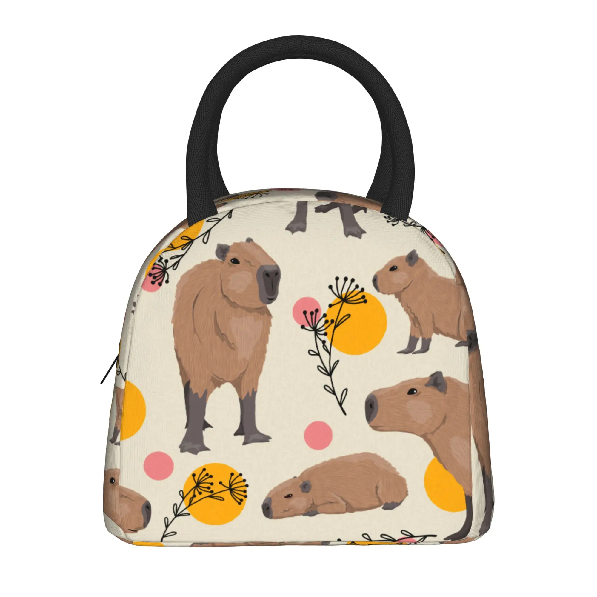 Capybara Cartoon  Insulated Lunch Bags Thermal Bag Meal Container  Leakproof Tote Lunch Box for Men Women School  Outdoor