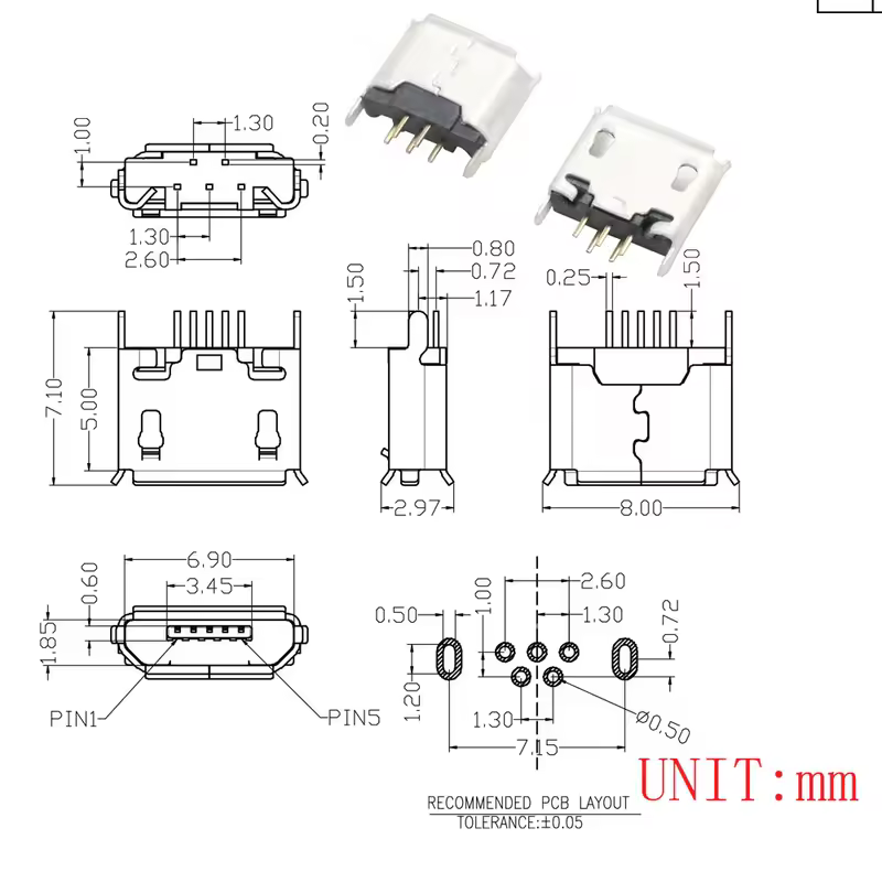 10PCS Micro USB 2P 5P Jack Charging Port Plug Dock Charger DIP SMD For Phone Tabletels Speakers etc Port Socket Power Connector - Image 15