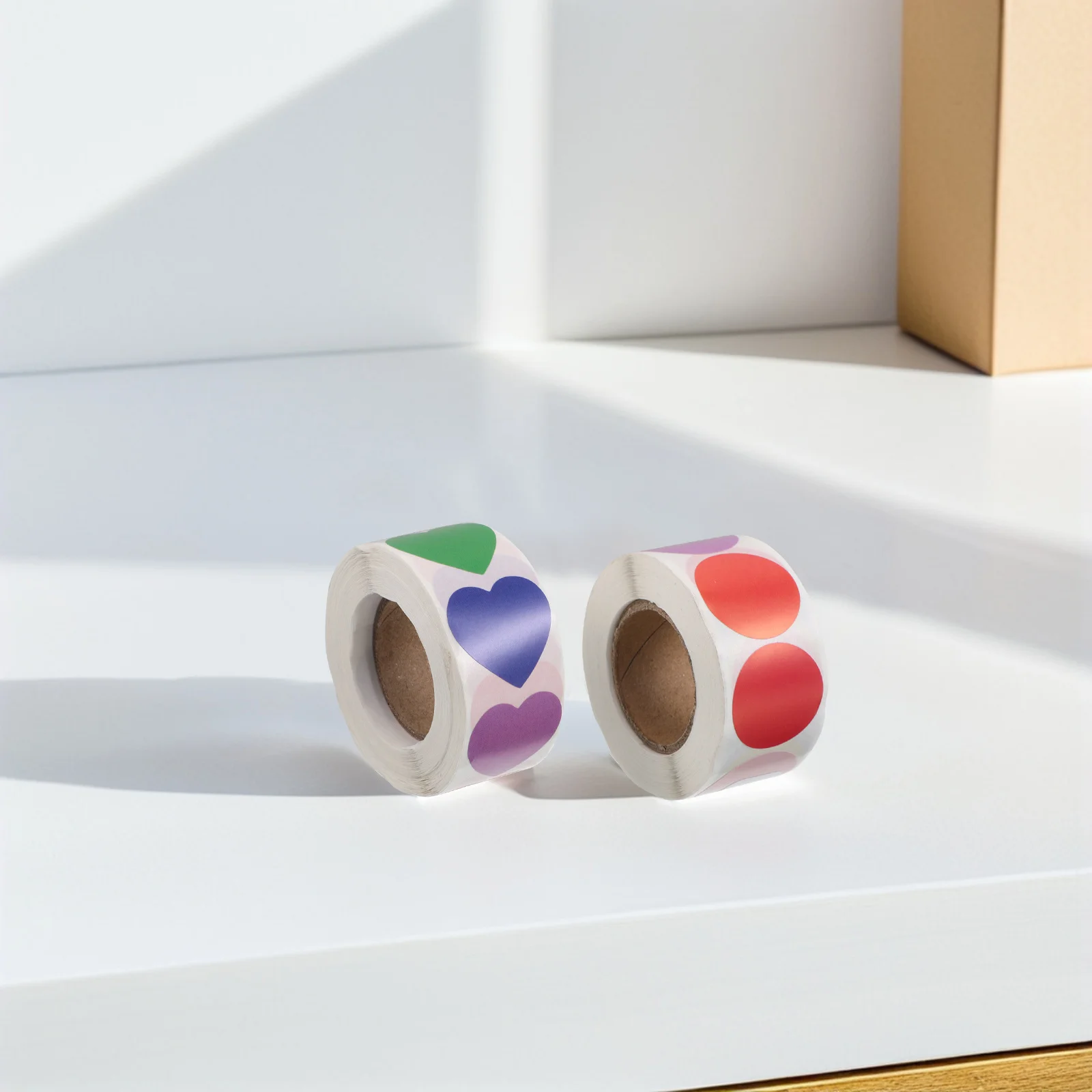 500Pcs Colorful Heart Round Stickers High Adhesive Reusable Scrapbooking Craft Decor Valentine's Day Love Labels