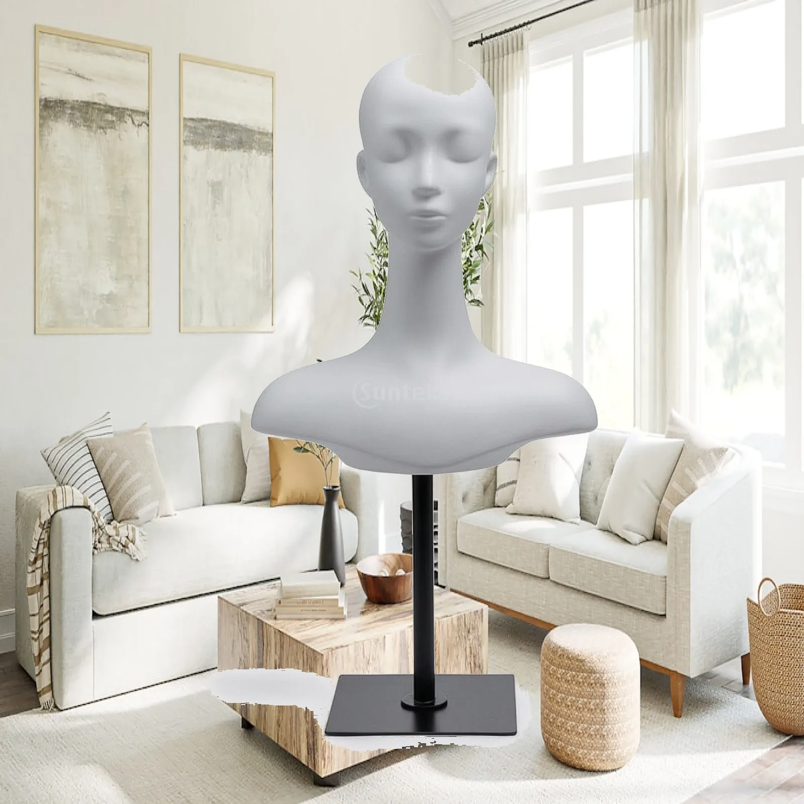 Mannequin Head with Shoulders Strong Mannequin Bust with Stand Display Form Heavy Duty for Boutiques, Photo Session
