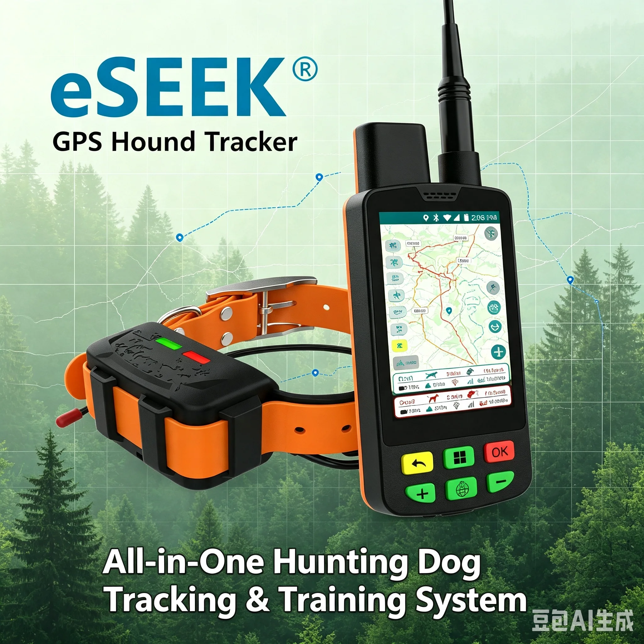 ESEEK Premium Hunting Dog  Tracker TT15 Alternative With 20 Dog Support VHF Tracking And Smart Training Collar