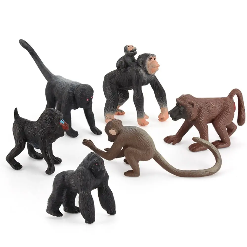 Wild Dier Aap Actiefiguren Onderwijs Miniatuur Chimpansee Model Collectie PVC Materiaal Orang-oetan Gorilla Model