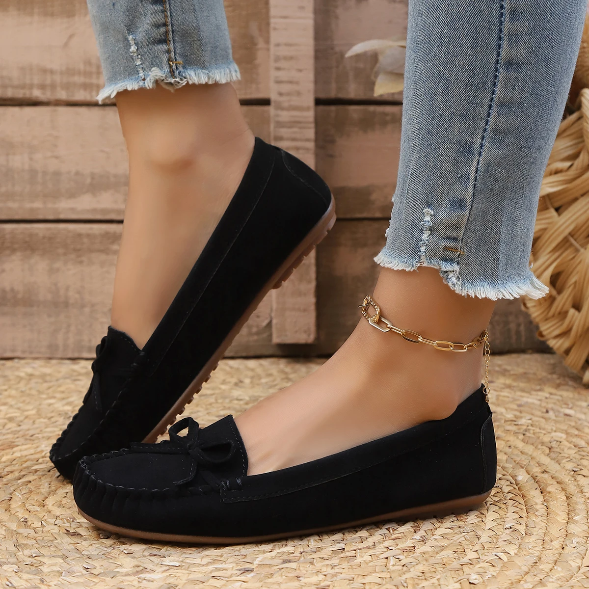 Spring and Autumn Elegant Round Toe Sexy Low Heel Casual Shoes Fashionable Best Selling New Comfortable Plus Size Women's Shoes