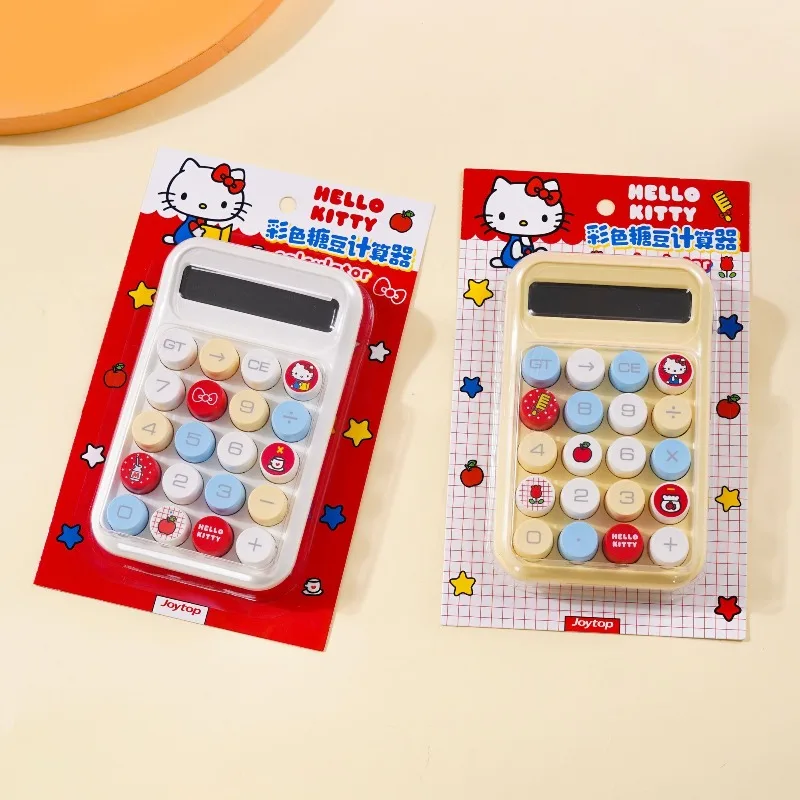 Calculadora Kawaii de Hello Kitty con Diseño de Gomitas Coloridas, Linda Calculadora Portátil con Forma de Corazón para Niñas, Regalo para Oficina, Computadora o Días Festivos