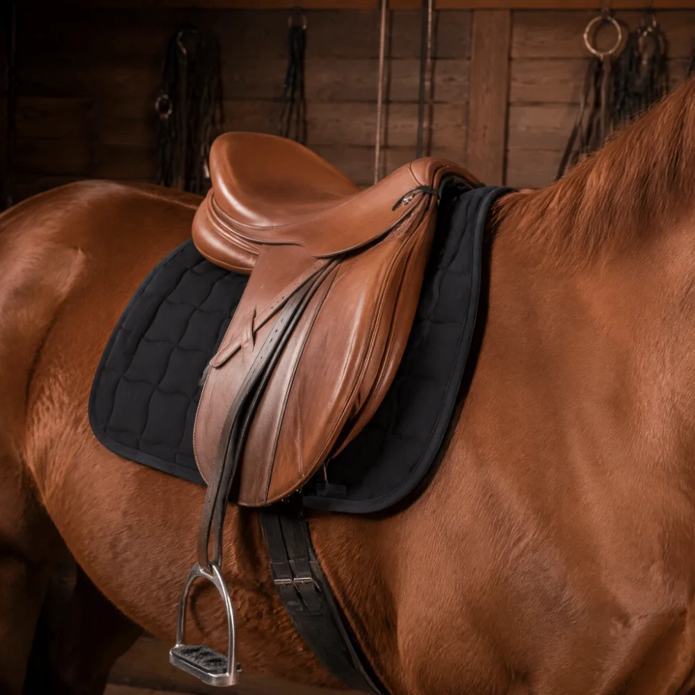 Durable 98x57cm Saddle Pad Sponge Cotton Saddle Cloth Anti-Slip Easy Clean Surface Breathable Saddle Pad Jumping Training