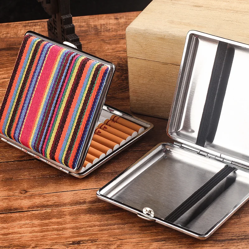 National Style Cloth Art Cigarette Case Waterproof Portable Men\'s Cigarette Holder Storage Box Creative Personality