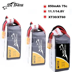 Batteria LiPo originale TATTU 75C 850mAh 11.1V/14.8V per parti di droni da corsa FPV per elicottero RC Quadcopter con XT30/XT60