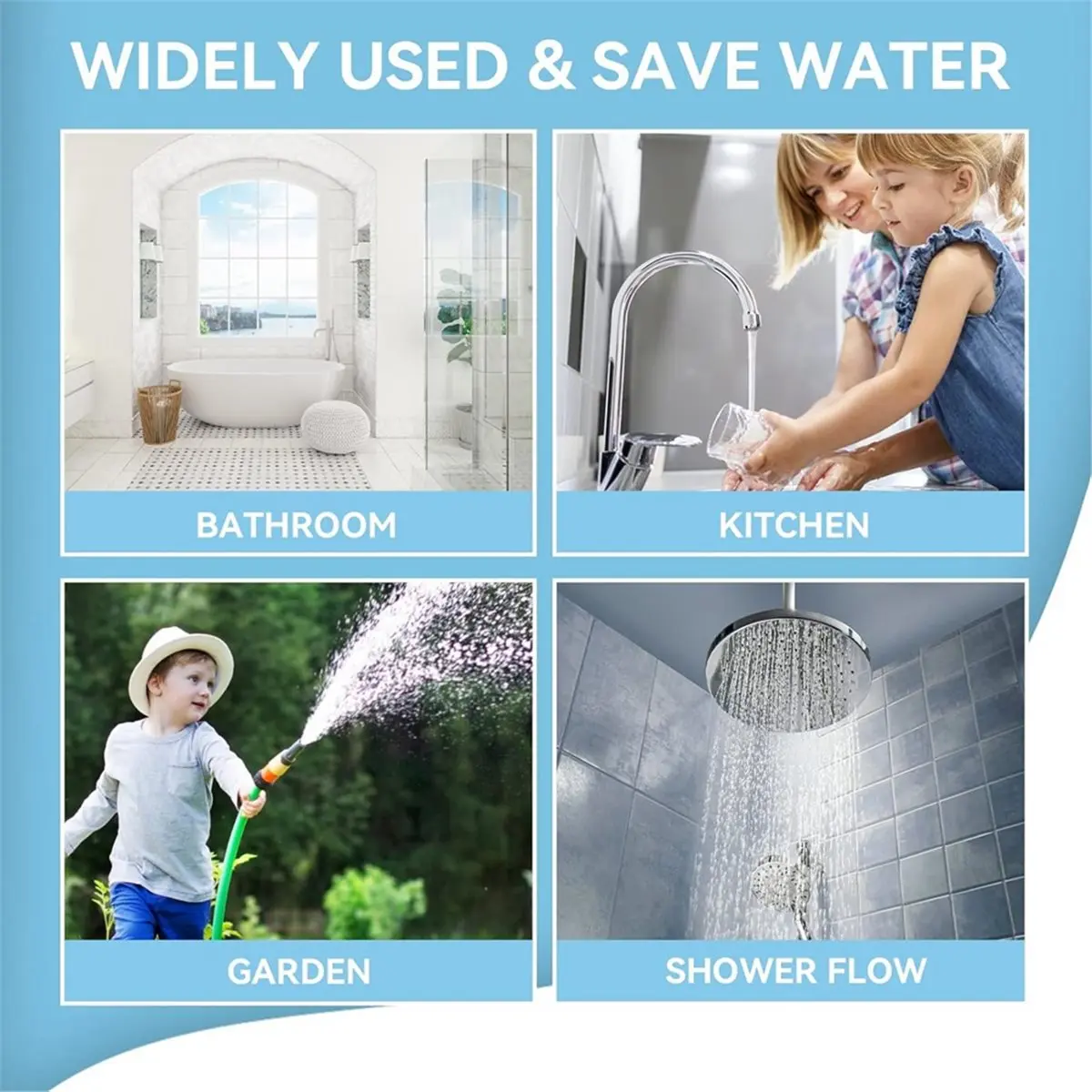 7-Piece Shower Water Saver Set - 1/2